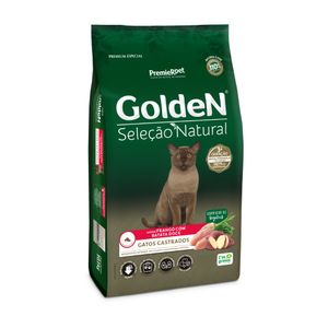 Ração Golden Seleção Natural Gatos Castrados Frango com Batata Doce