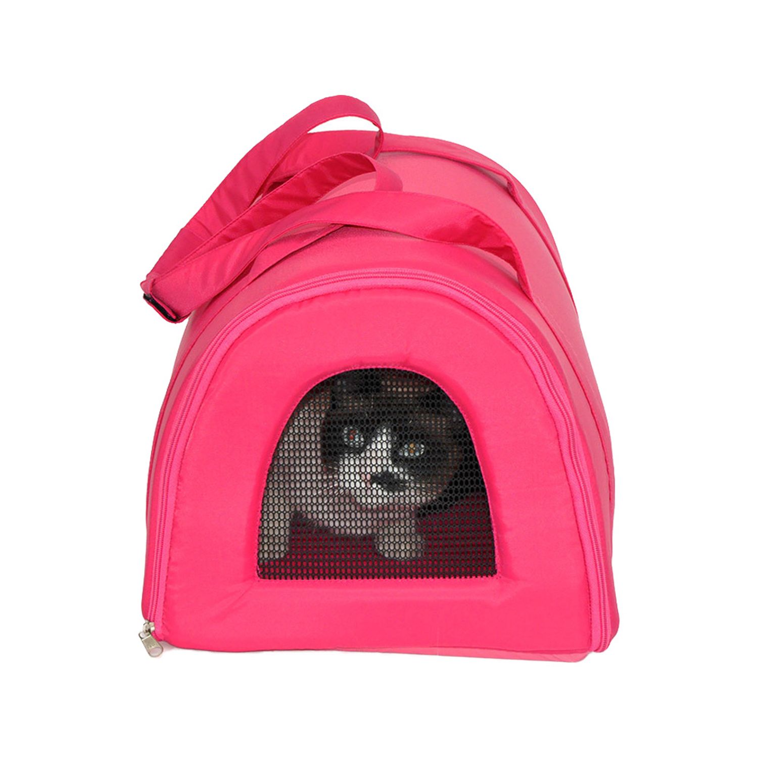 Bolsa de Transporte Luxo Bichinho Chic Rosa frente fechada