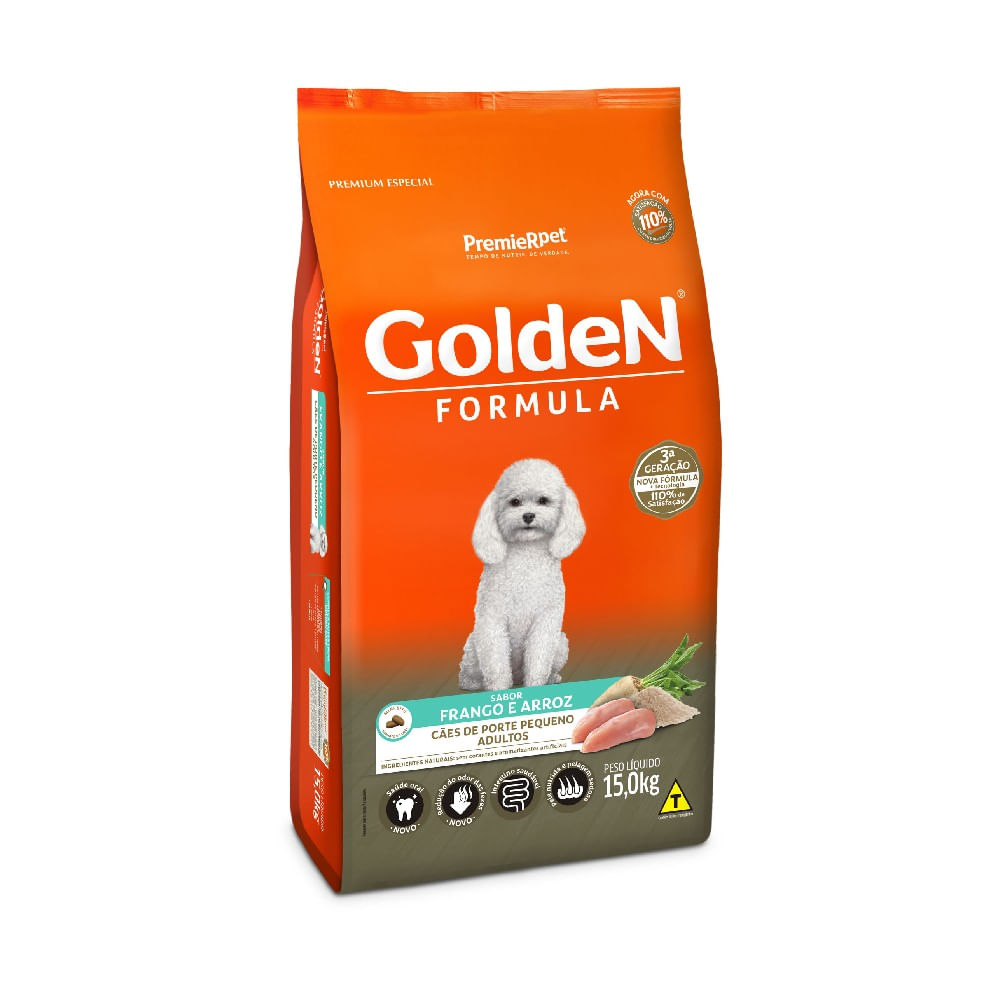 Ração Golden Fórmula Cães Adultos Raças Pequenas Frango e Arroz Mini Bits