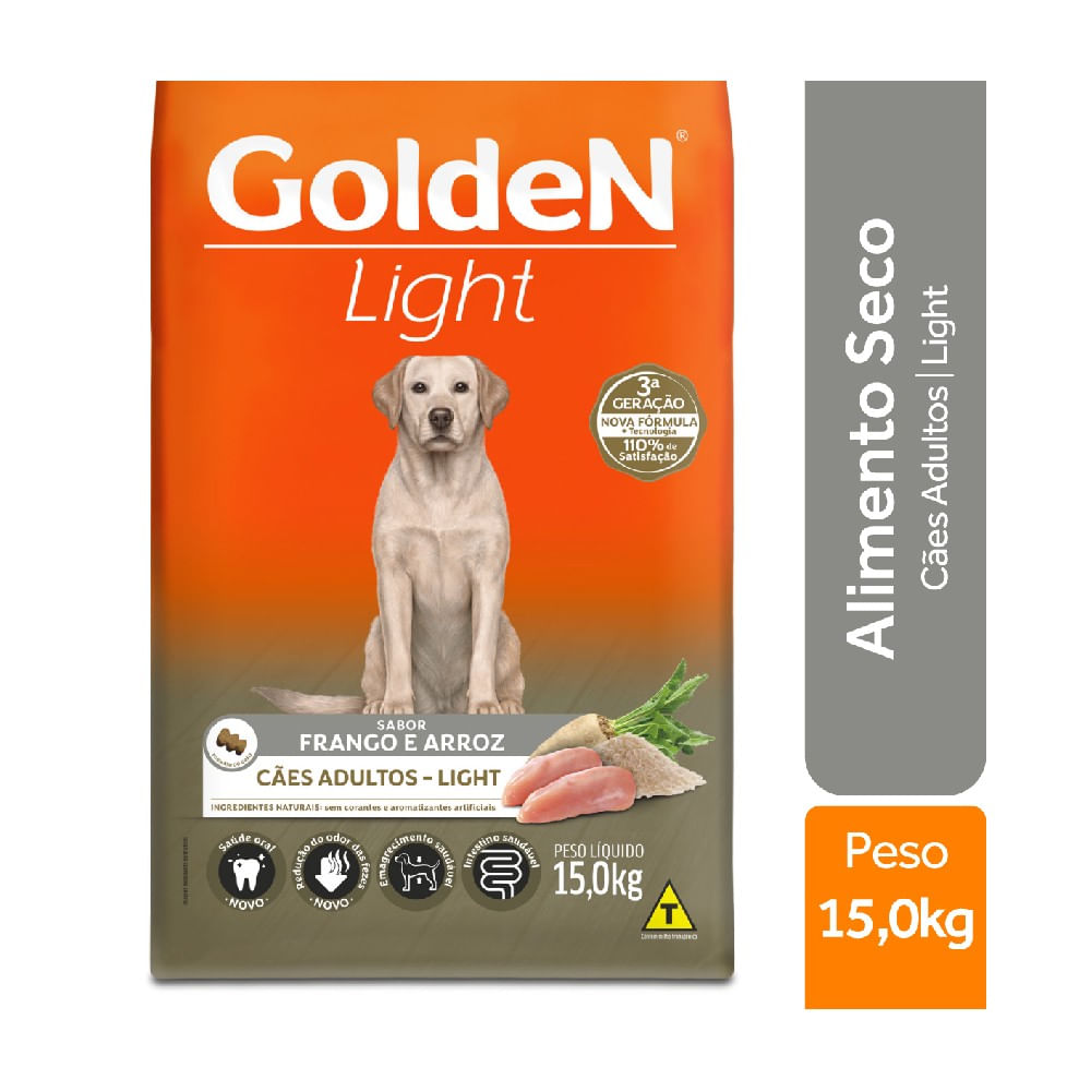 Ração Golden Fórmula Light Cães Adultos Frango e Arroz 15 kg - HonjoPet -  Pet Shop