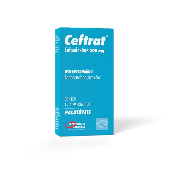 Antibiótico Ceftrat 200mg para Cães 12 comprimidos