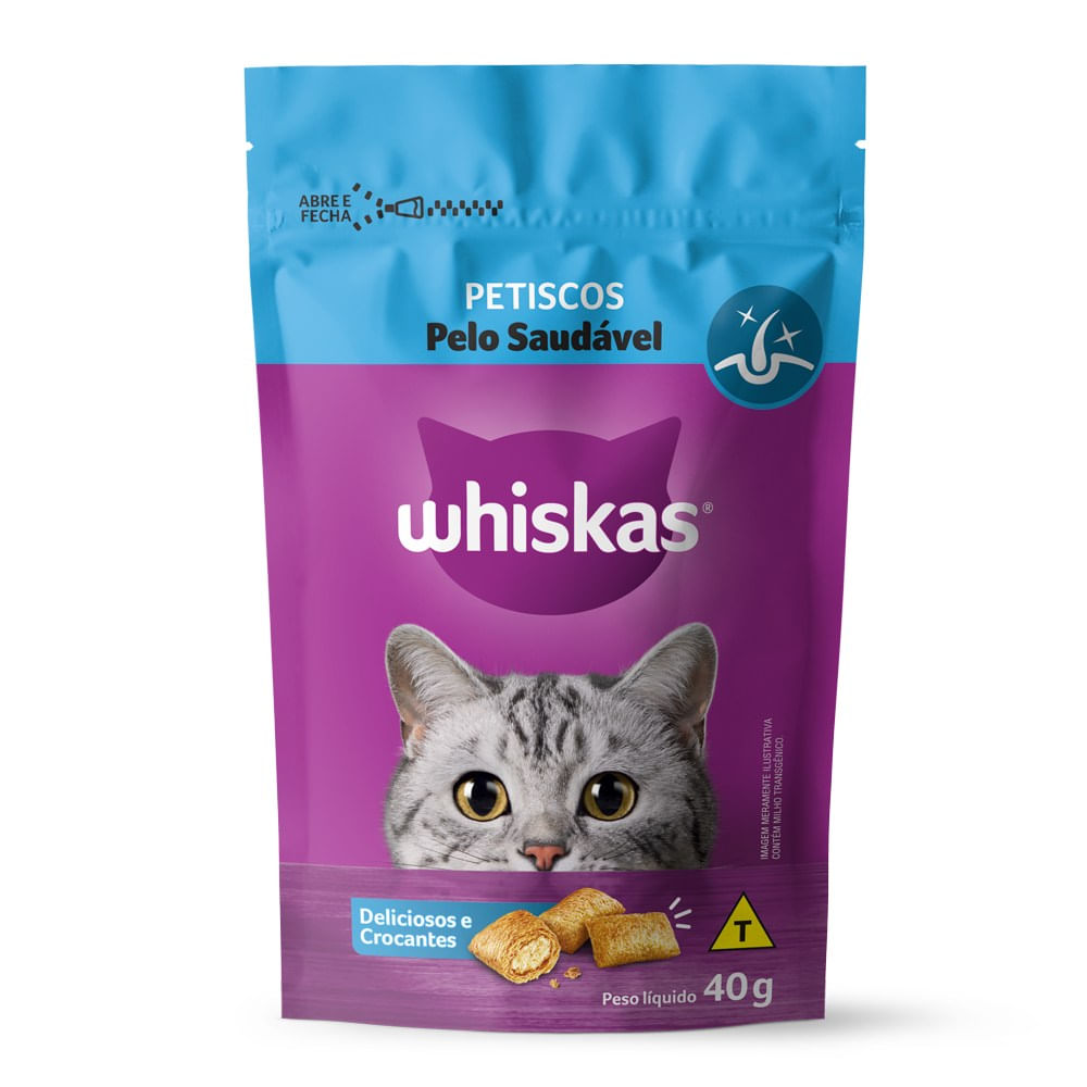 Petisco Whiskas Pelo Saudável para Gatos Adultos