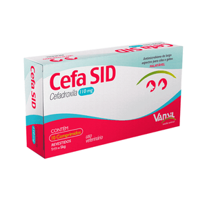 Cefa Sid 110mg Antimicrobiano para Cães e Gatos - 10 comprimidos