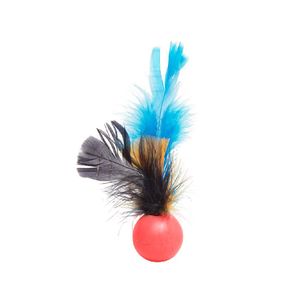 Bolinha com Penas Cat Toy LCM Vermelha - Único