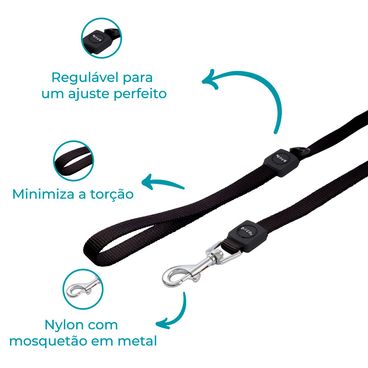 Guia-Caes-Nylon-Doco-Preta-Detalhe