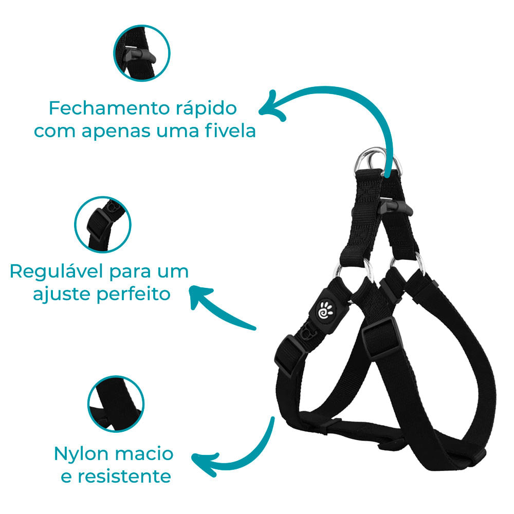Peitoral Cães Signature Doco Preto