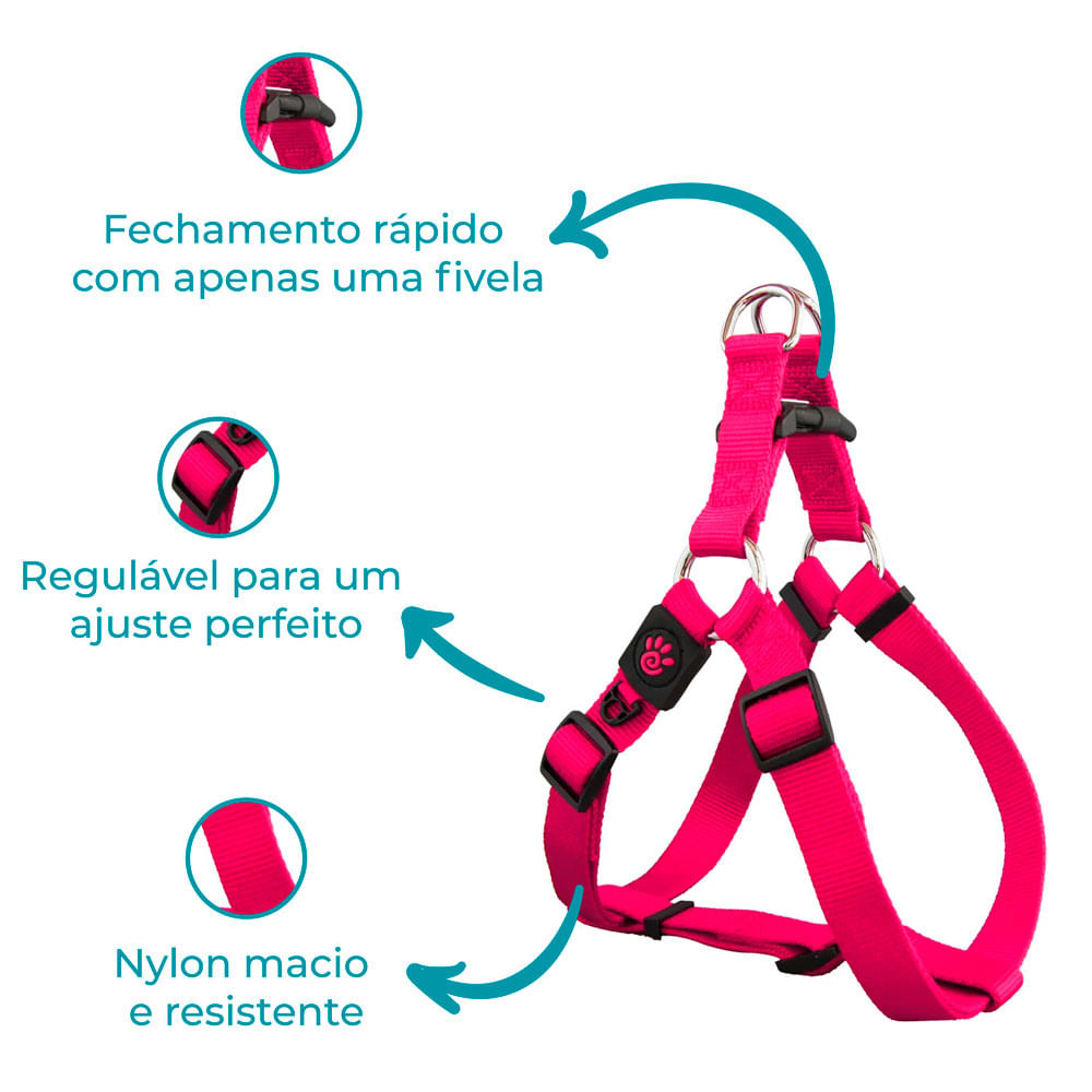 Peitoral para Cães Signature Doco Rosa