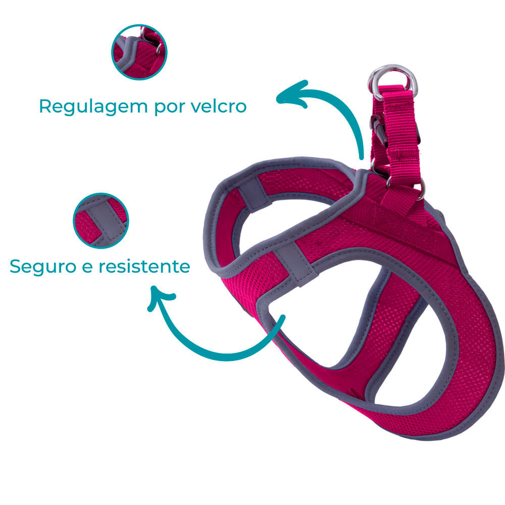 Peitoral Cães Athletic Fit Doco Rosa