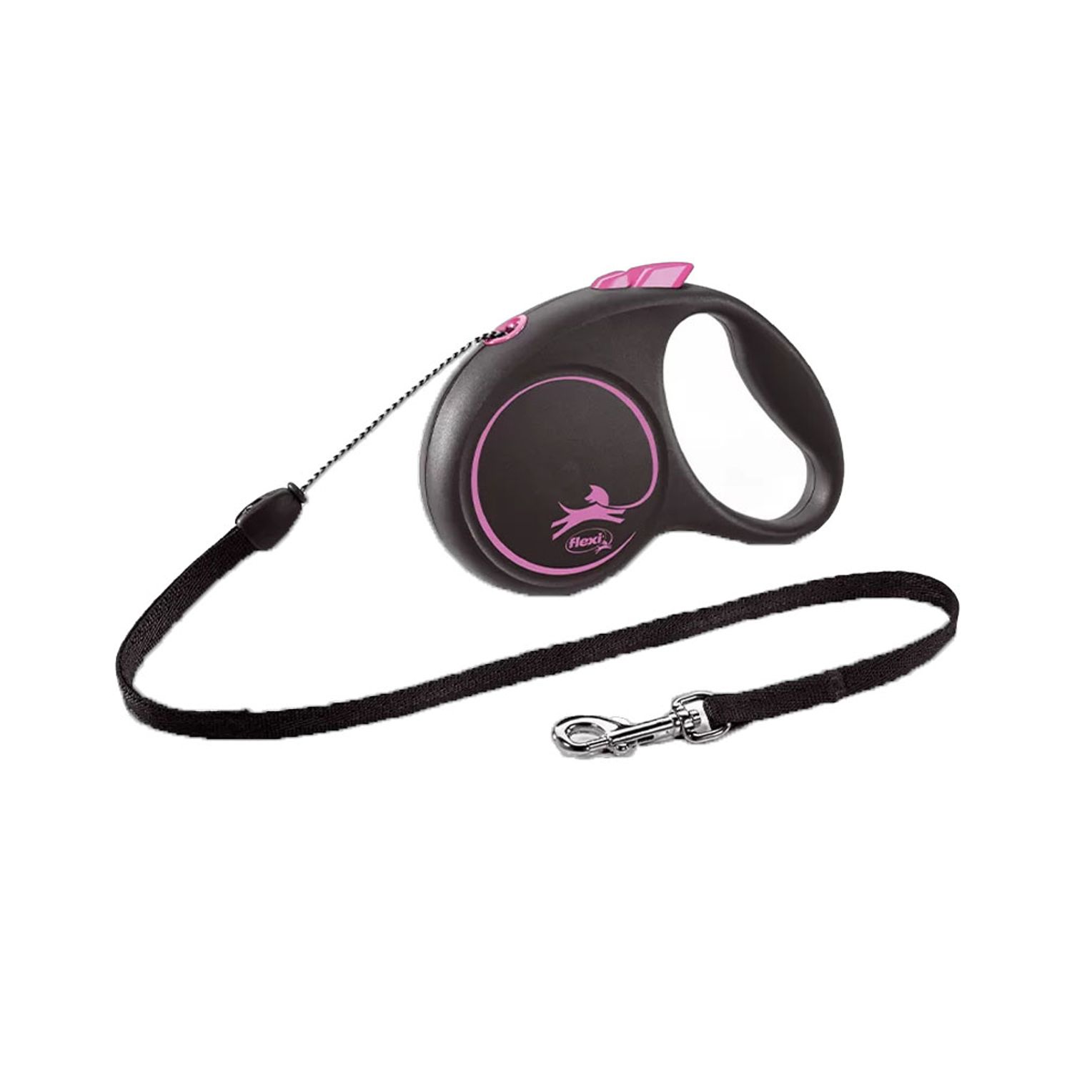 Guia-Retratil-Black-Design-Flexi-Rosa
