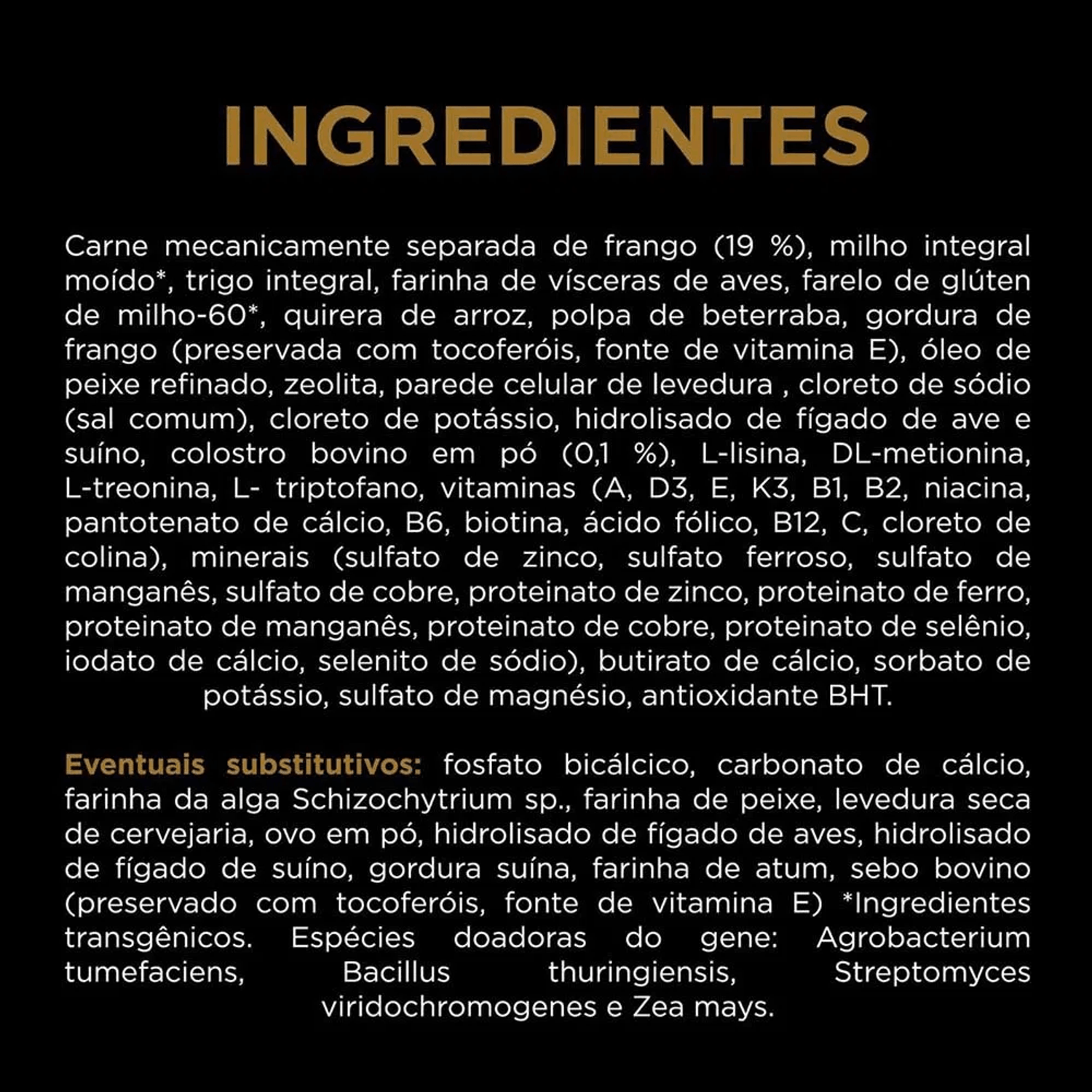 Ração Pro Plan Cães Filhotes Porte Pequeno Frango Ingredientes