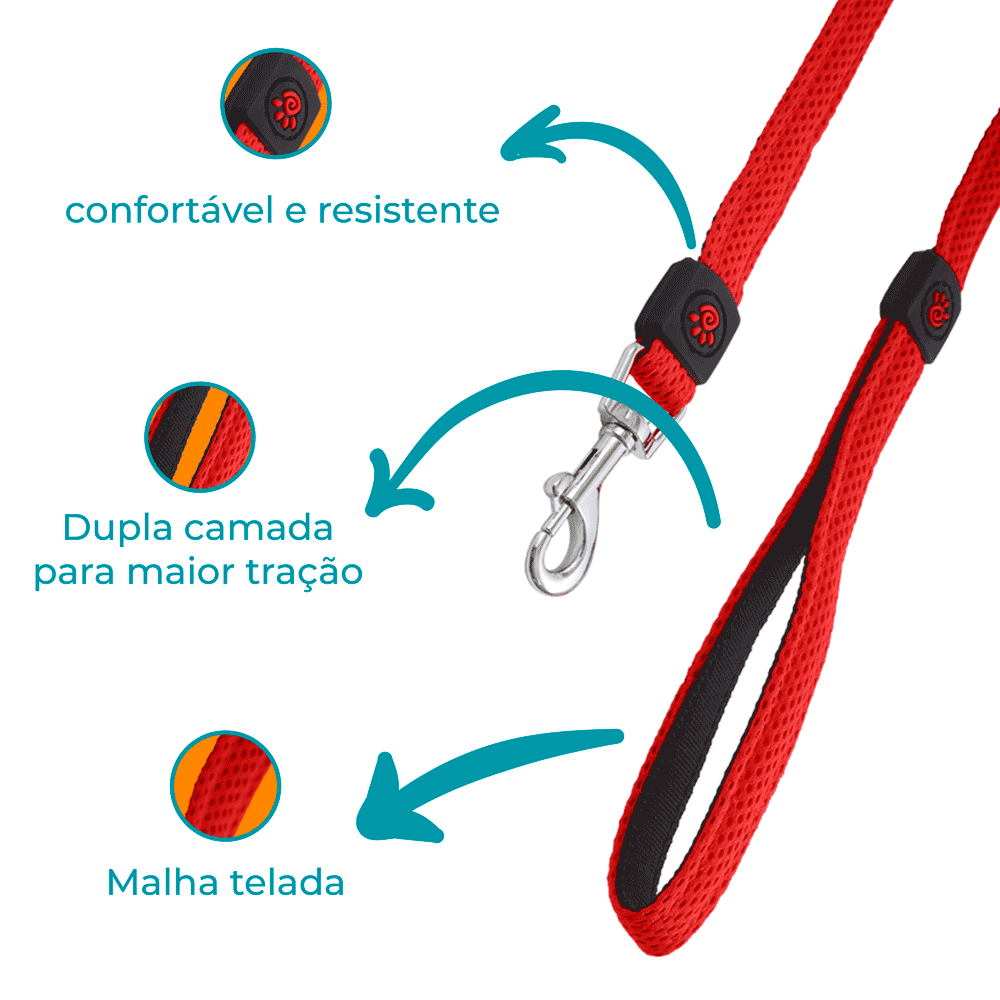 Guia para Cães Puffy Doco Vermelha