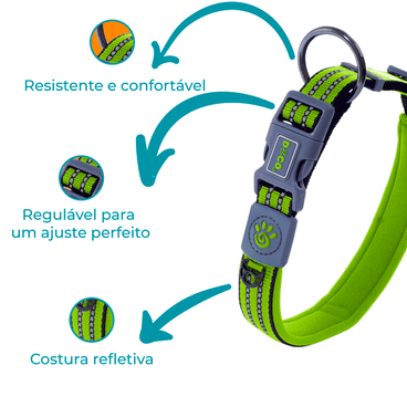 Coleira Cães Vario Doco Verde Detalhes