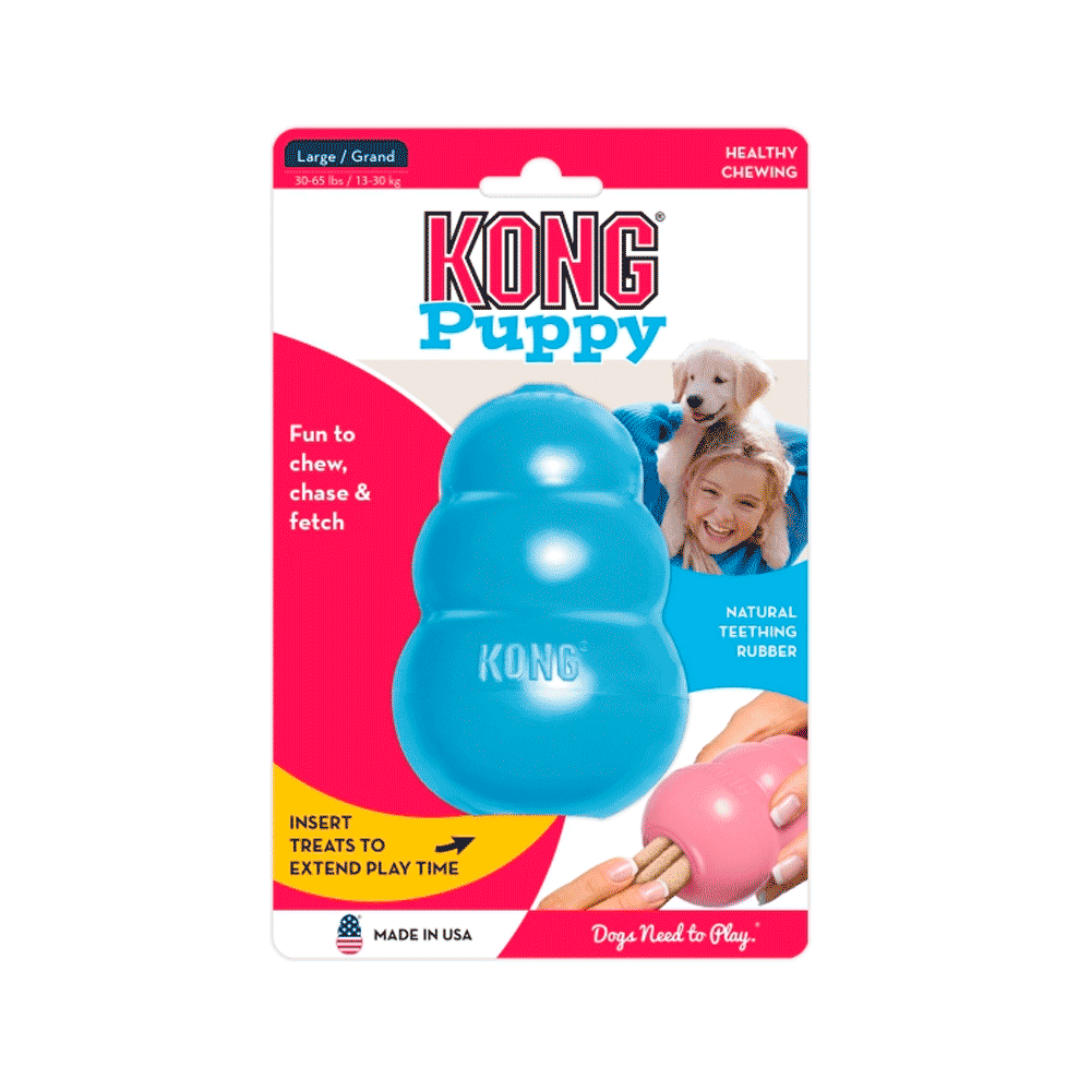 Brinquedo Mordedor Filhotes Dispenser Kong Azul