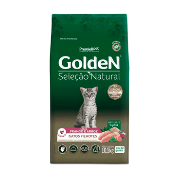 Ração Golden Seleção Natural Gatos Filhotes Frango e Arroz Frente