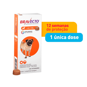 Antipulgas e Carrapatos Bravecto 4,5 a 10 kg para Cães 250mg - 1 comprimido