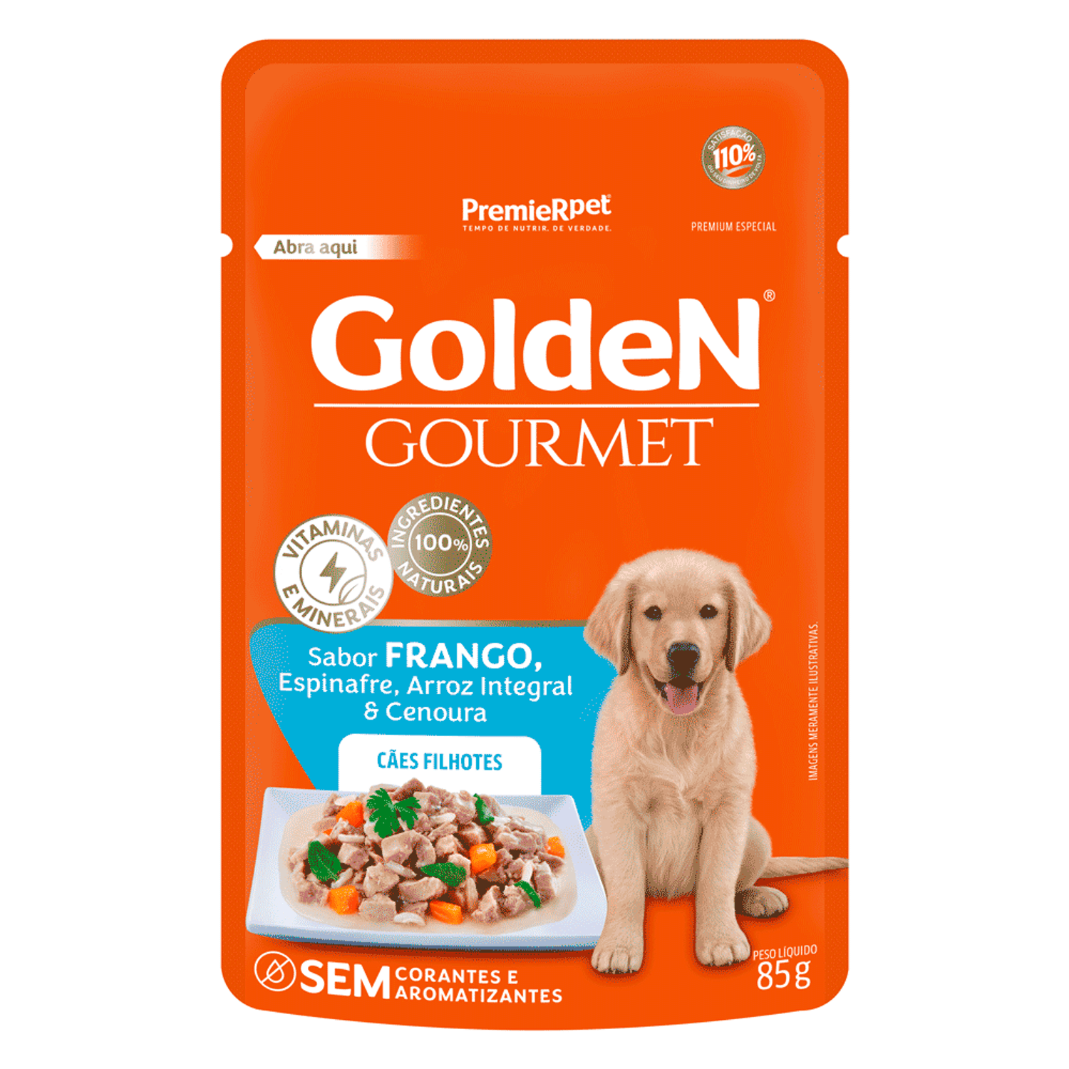 Racao-Umida-Golden-Gourmet-Caes-Filhotes-Frango