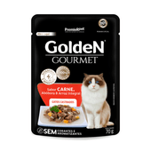 Ração Úmida Golden Gourmet Gatos Castrados Carne