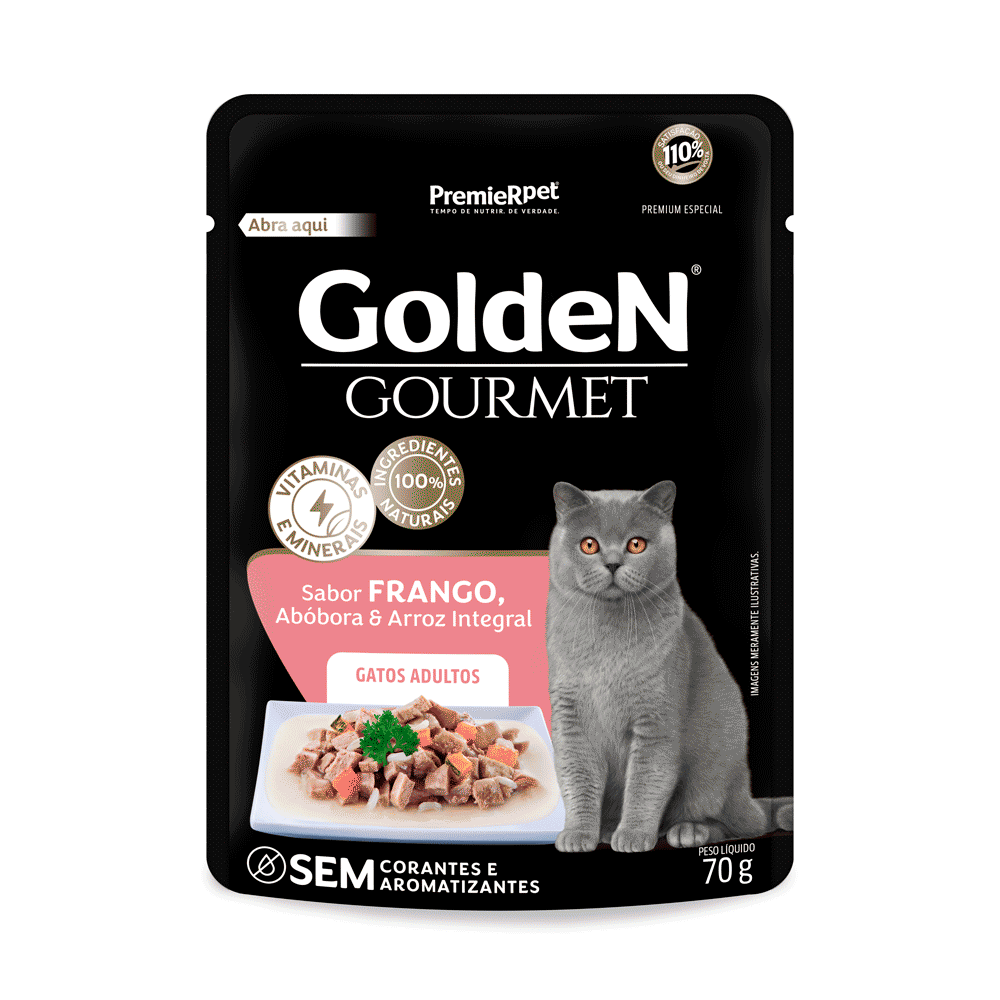 Ração Úmida Golden Gourmet Gatos Adultos Frango