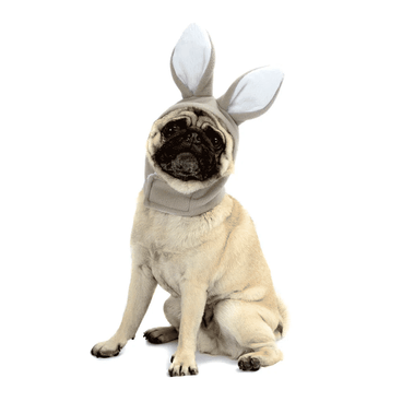 Touca Coelho Bichinho Chic Cinza Pug Usando