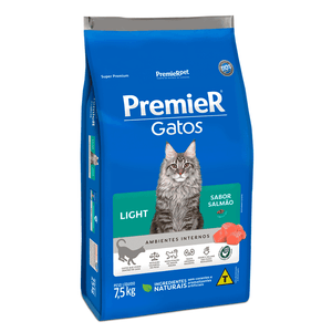 Ração Premier Ambientes Internos Light Gatos Adultos Salmão