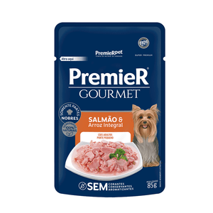 Ração Úmida Premier Cachorros Adultos Gourmet Salmão e Arroz Integral - 85 g