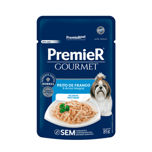 Ração Úmida Premier Cachorros Adultos Gourmet Peito de Frango e Arroz Integral - 85 g