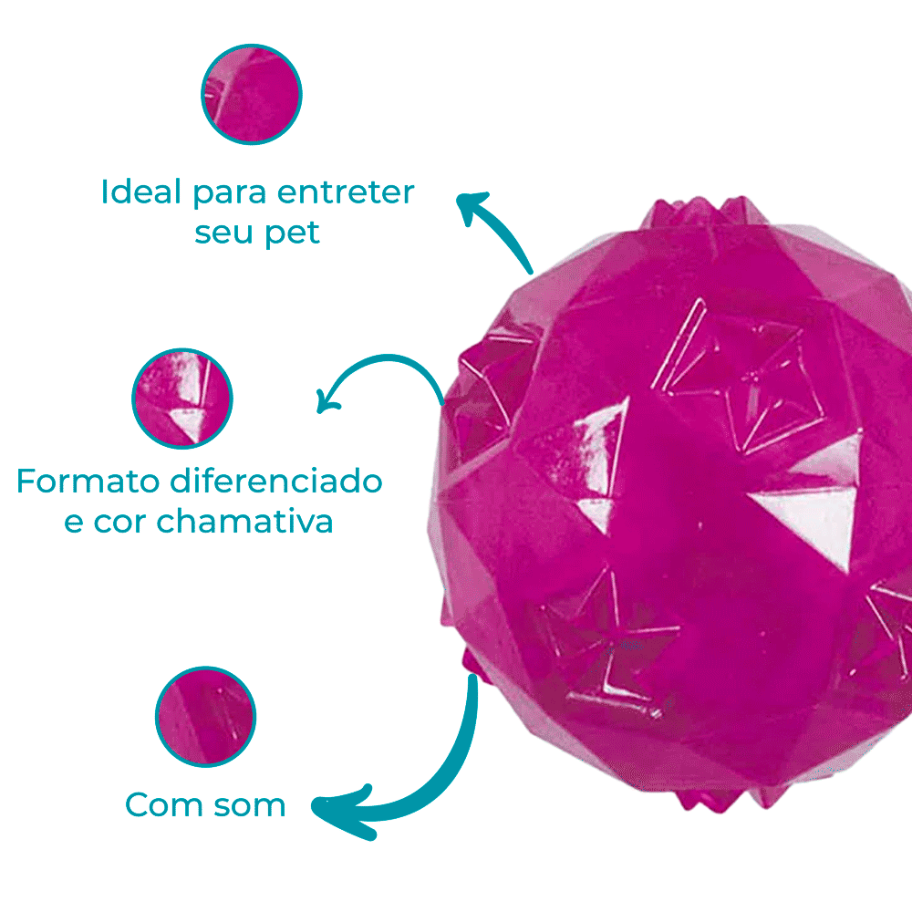Bola Diamond Jambo Rosa para Cães