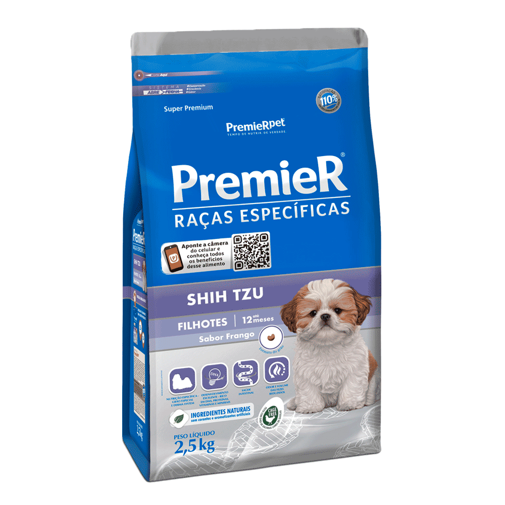 Ração Premier Shih Tzu Filhotes Frango Raças Específicas