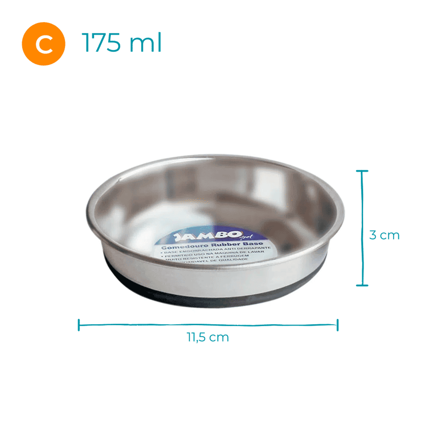 Comedouro Gatos Inox Jambo Medidas