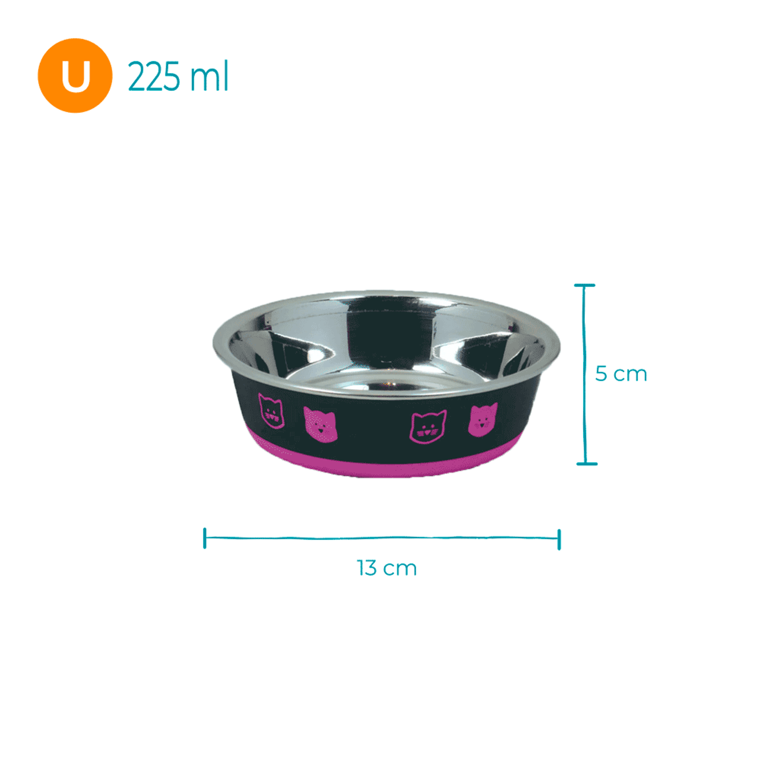 Comedouro Gatos Inox Fusion Rosa Jambo Medidas