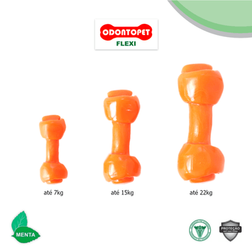Brinquedo-Osso-Flexi-Bone-Laranja-Odontopet-banner-de-tamanhos