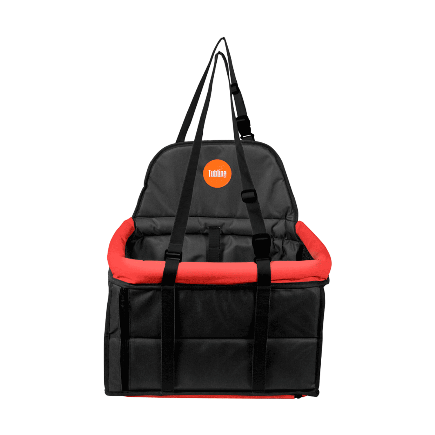 Assento-Transpet-para-Caes-e-Gatos-ate-10-kg-Tubline-Vermelho-e-Preto