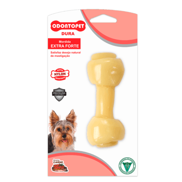 Brinquedo Osso Durabone Odontopet Bege Embalagem