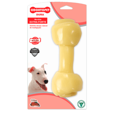 Brinquedo Osso Durabone Odontopet Bege Embalagem