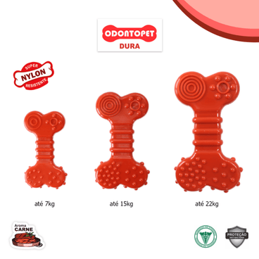 Brinquedo Durabone Flat Odontopet 15 kg banner de tamanhos