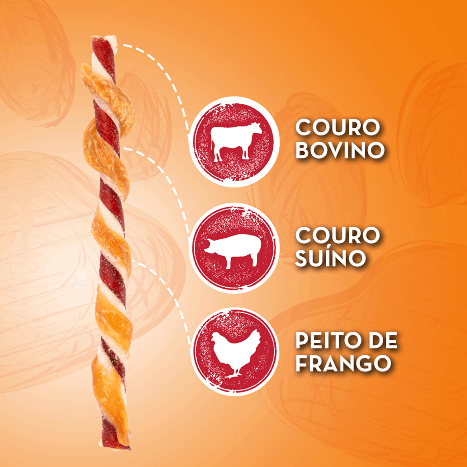 Petisco Twist 3 Sabores Dingo Informações