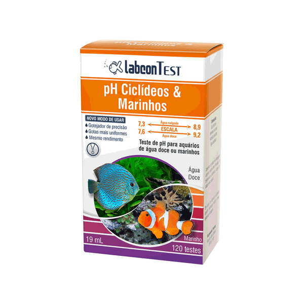 Test pH Ciclideos e Marinhos Labcon Alcon 19ml