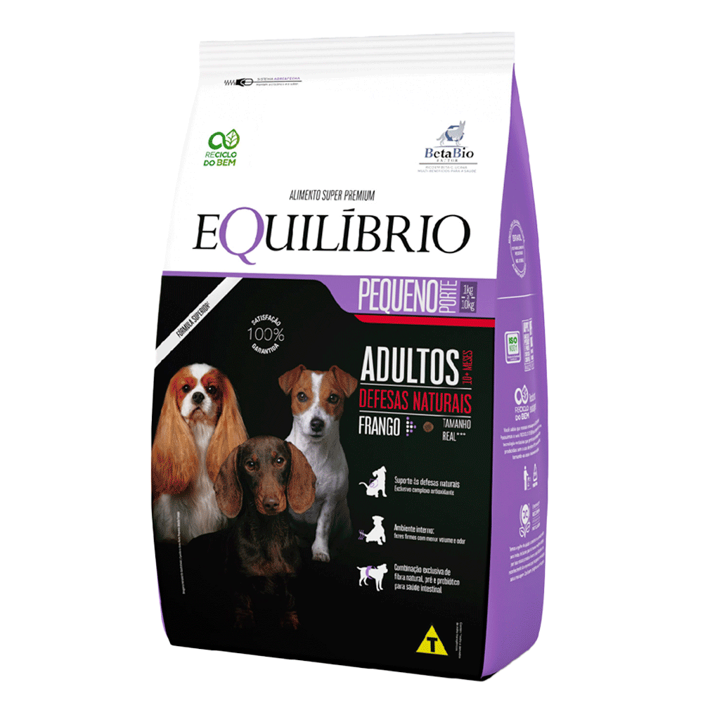Ração Equilíbrio para Cães Adultos Porte Pequeno Frango