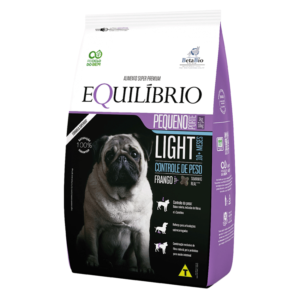 Ração Equilíbrio Light para Cães Adultos Porte Pequeno Frango