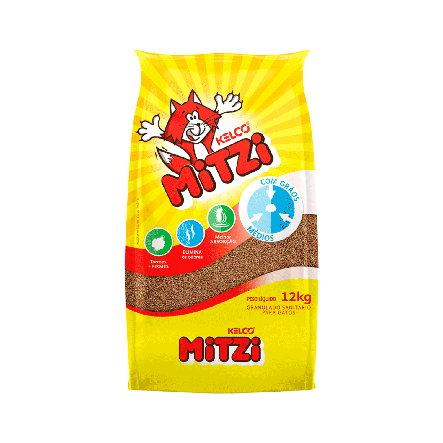 Areia para Gato Mitzi Granulado Sanitário Kelco