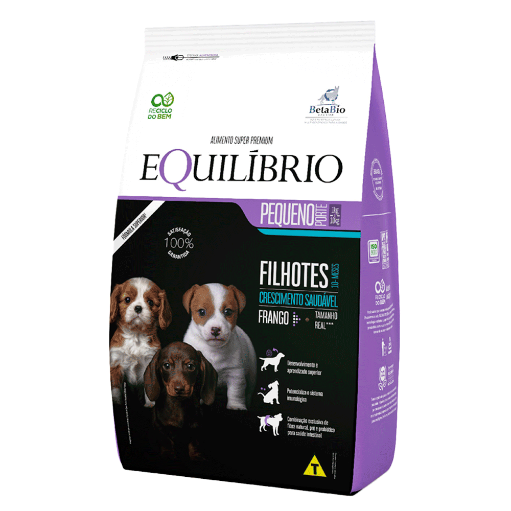 Ração Equilíbrio para Cães Filhotes Porte Pequeno Frango