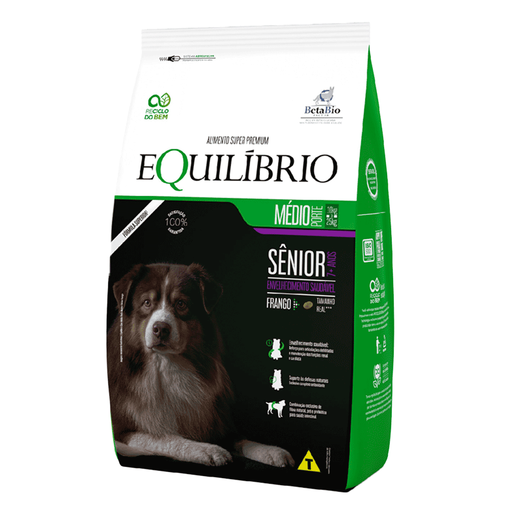 Ração Equilíbrio para Cães Sênior Porte Médio Frango