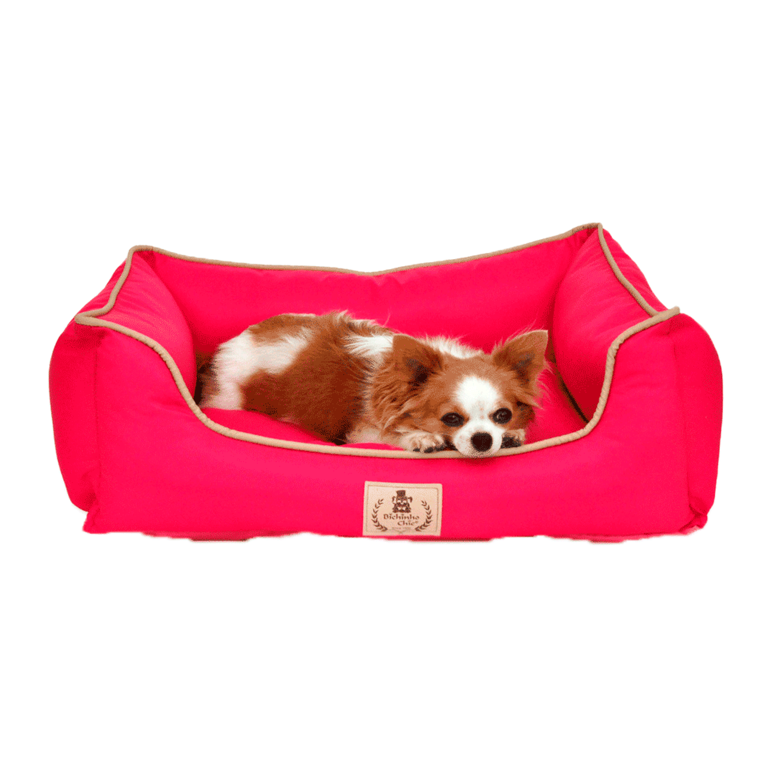 Cama-Barcelona-Bichinho-Chic-Rosa-com-Pet-Deitado