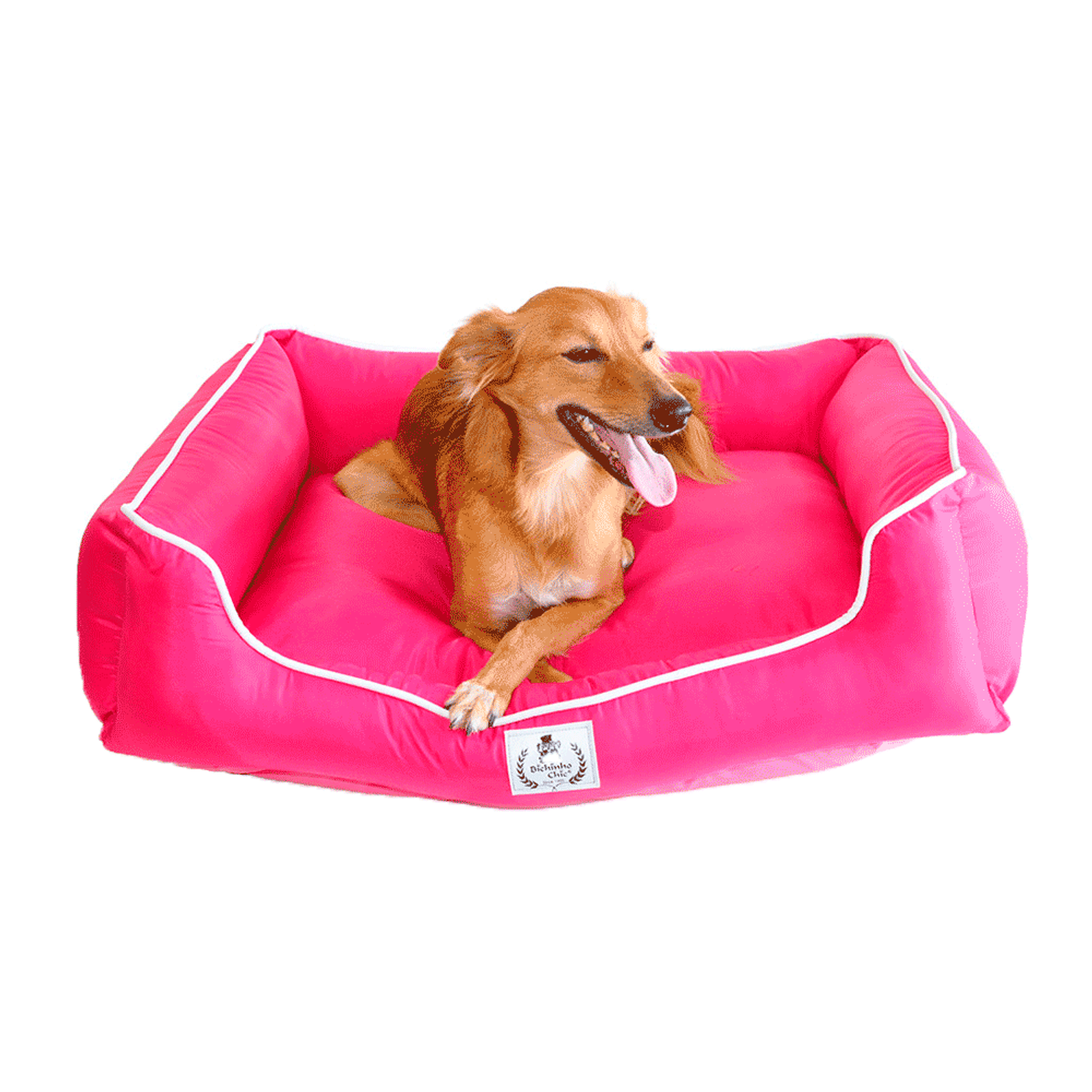 Cama-Barcelona-Bichinho-Chic-Rosa-com-Pet-Deitado