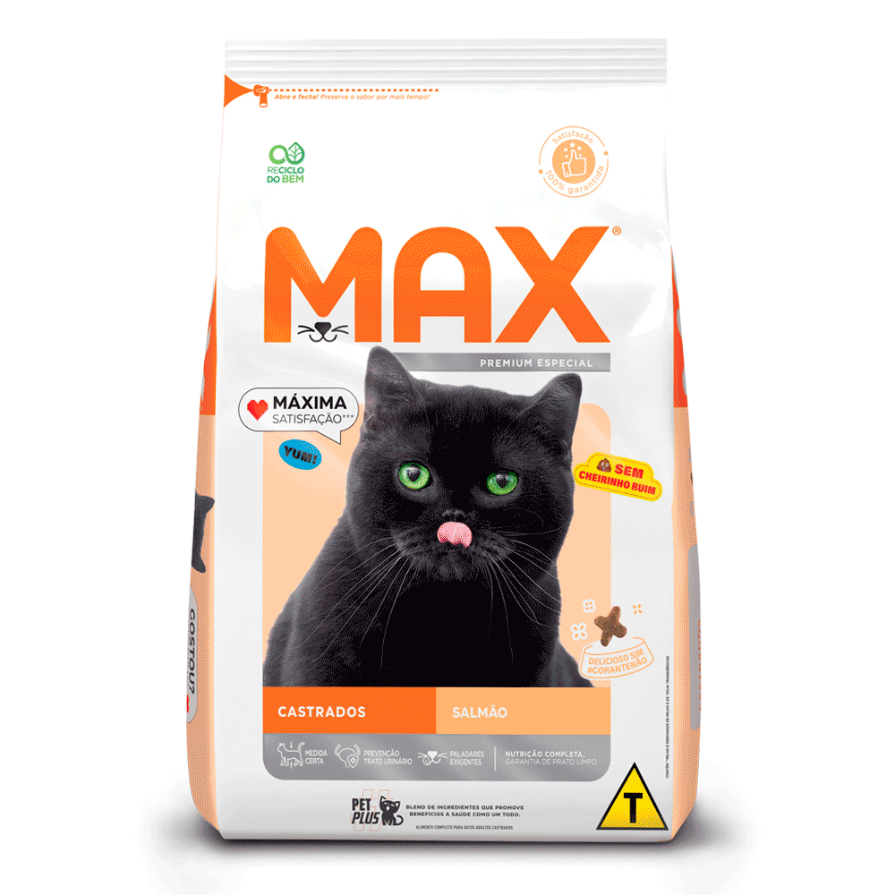 Ração Max para Gatos Castrados Salmão