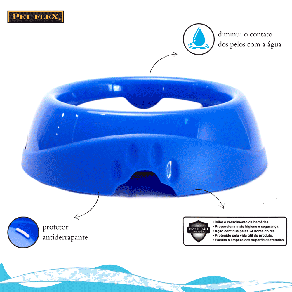 Bebedouro Pelo Longo Pet Flex Azul