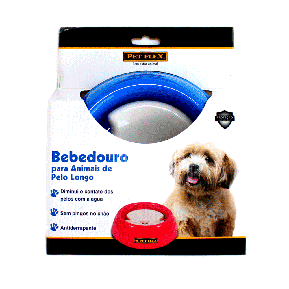 Bebedouro Pelo Longo Pet Flex Azul