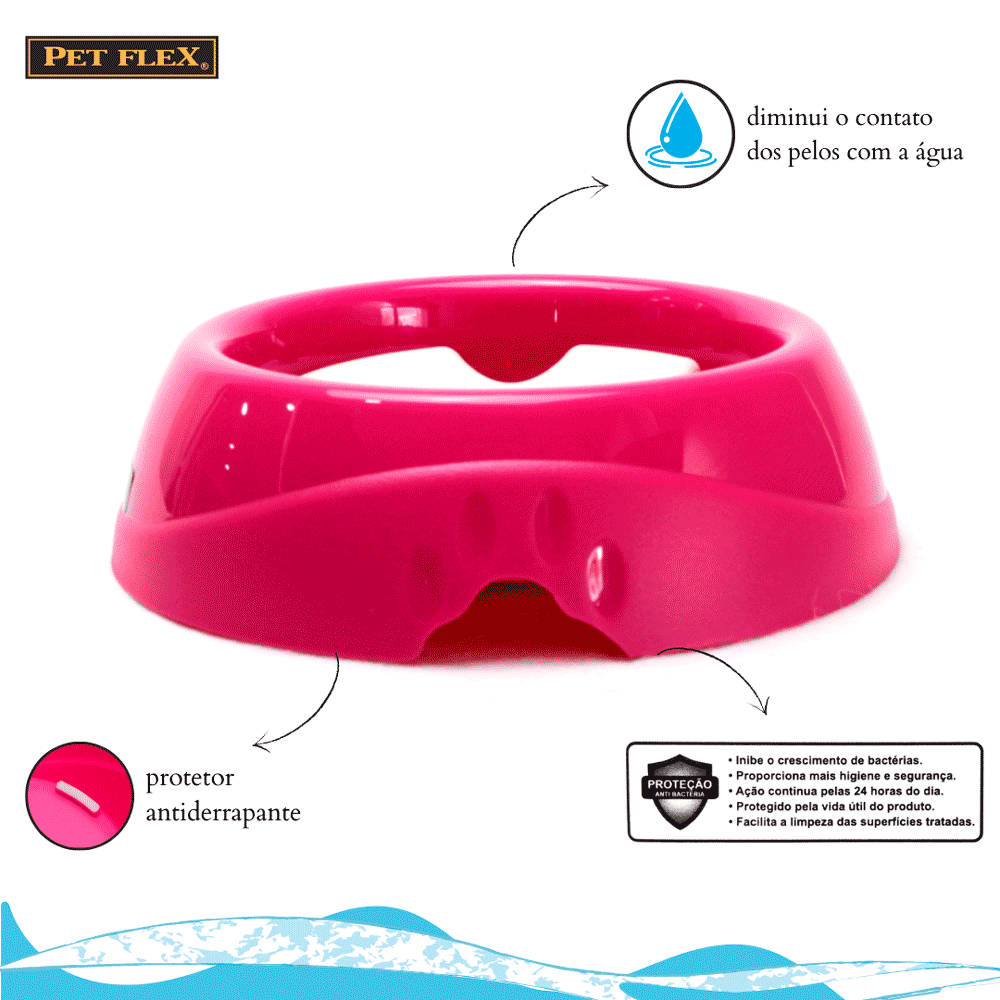 Bebedouro Pelo Longo Pet Flex Rosa
