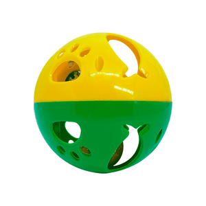 Brinquedo Bola de Plástico para Gato com Guizo Verde e Amarela – Único