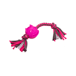 Brinquedo de Corda com Cara de Gato para Cachorro Savana Rosa – Único